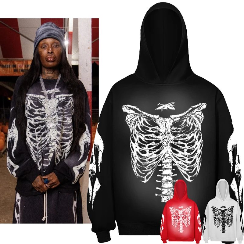 HS Black Skeleton Hoodie