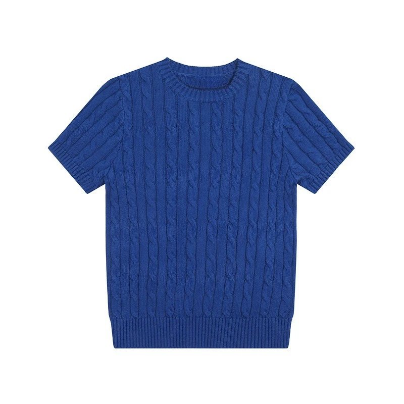 Deep blue round neck