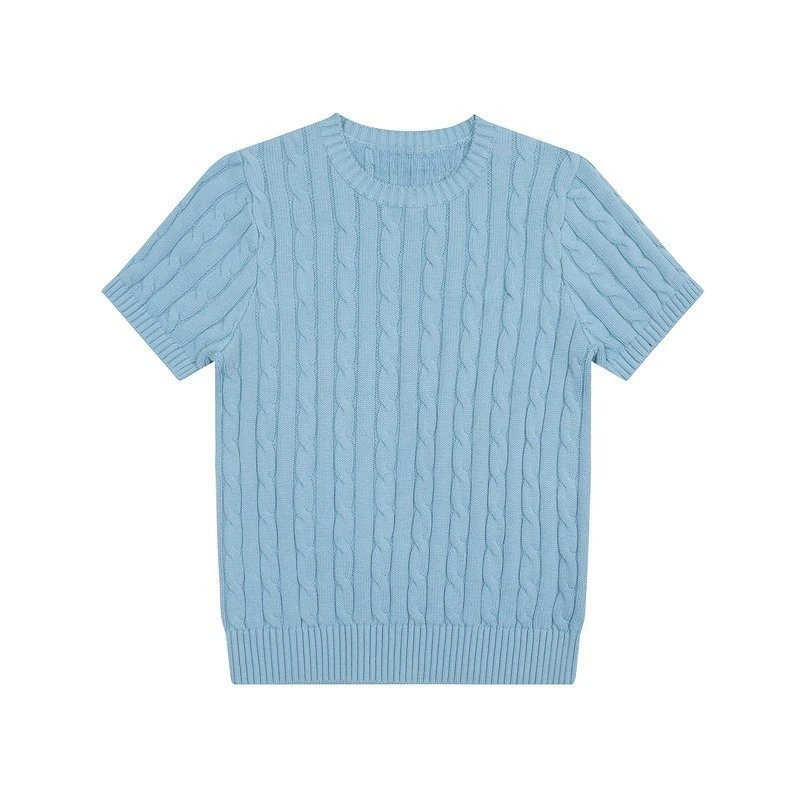 Light blue round neck