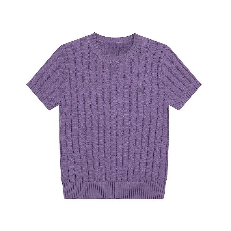 Purple round neck