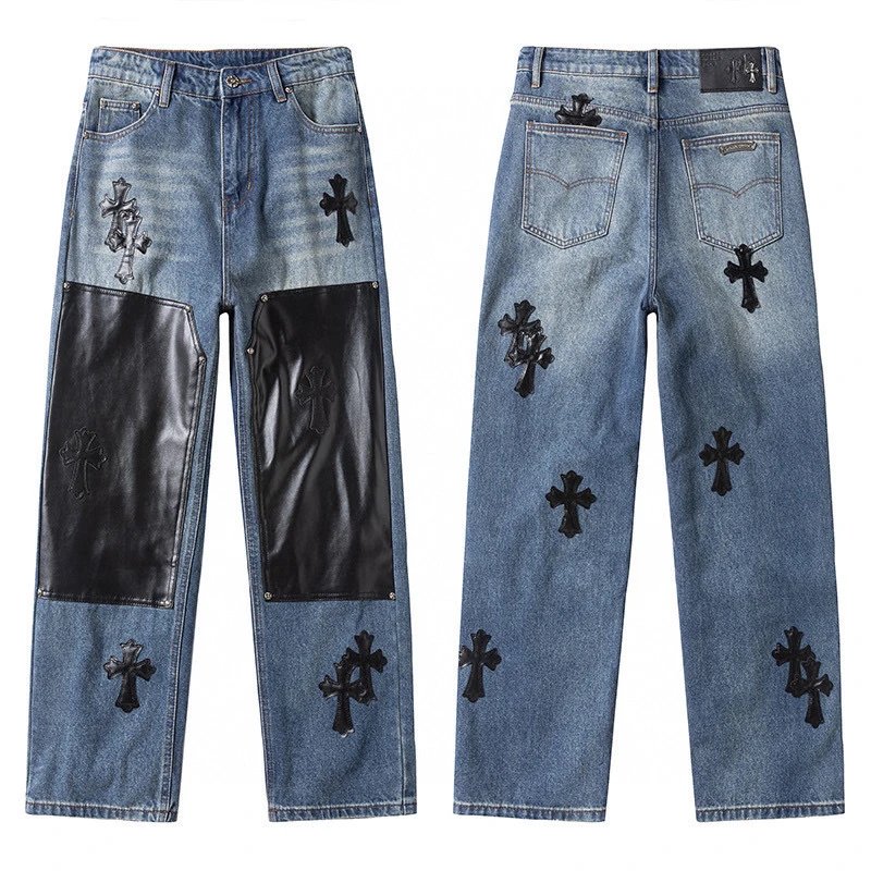 Chrome Hearts Cross Patch Straight Jeans