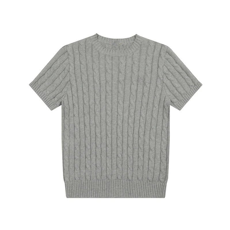gray round neck