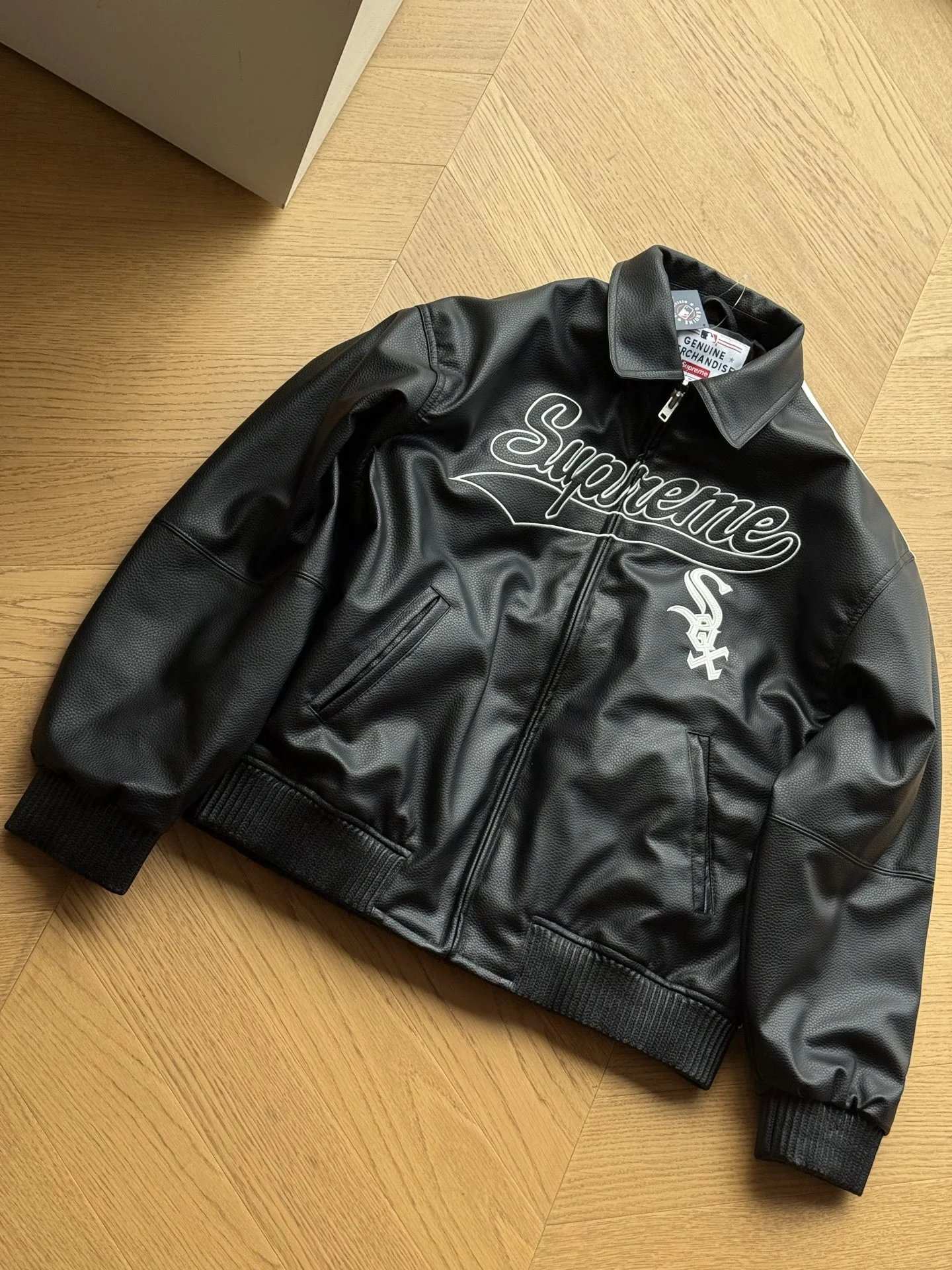 Supreme x Chicago White Sox Leather Varsity Jacket photo 7