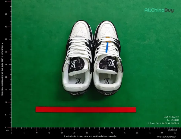 Louis Vuitton Trainer Monogram Black and White Sneakers - 4