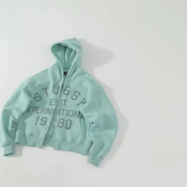 Stüssy International 1980 Black Zip-Up Hoodie - 5