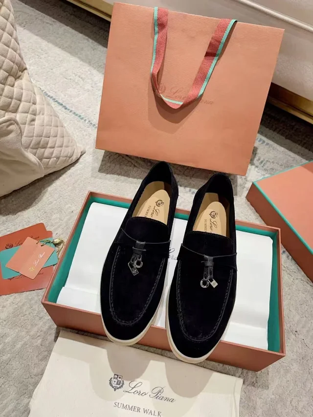 Loro Piana Leather Shoes Summer Walk Suede Loafers product detail image 3