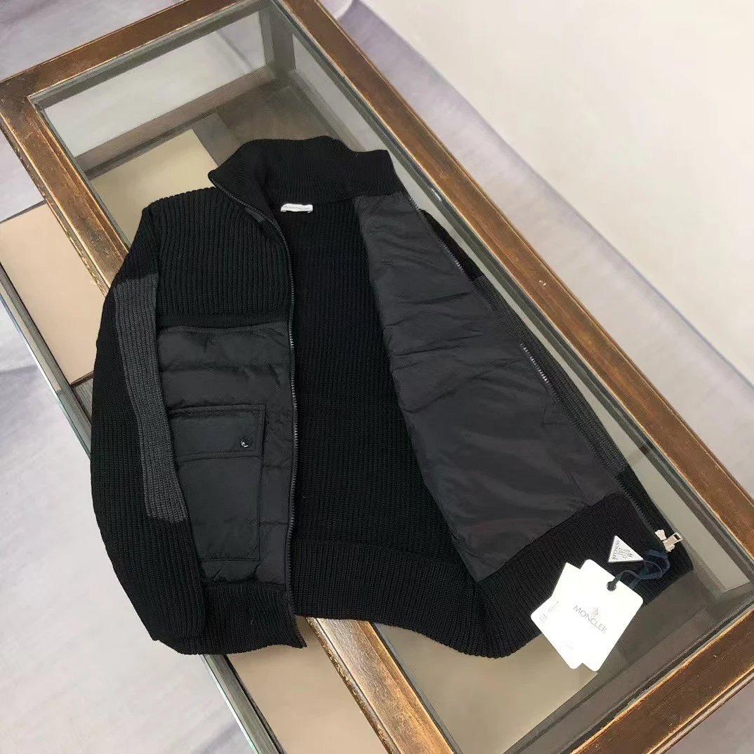 Moncler Knit-Panelled Down Jacket Black product detail 4 in Litbuy spreadsheet finds