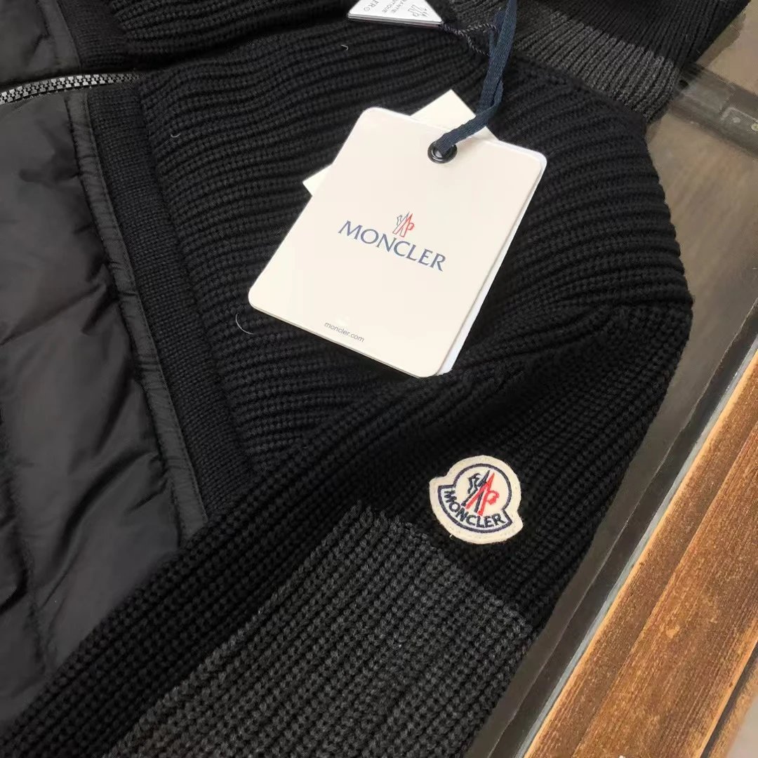 Moncler Genius Hybrid Knit-Paneled Down Jacket Beige - 3