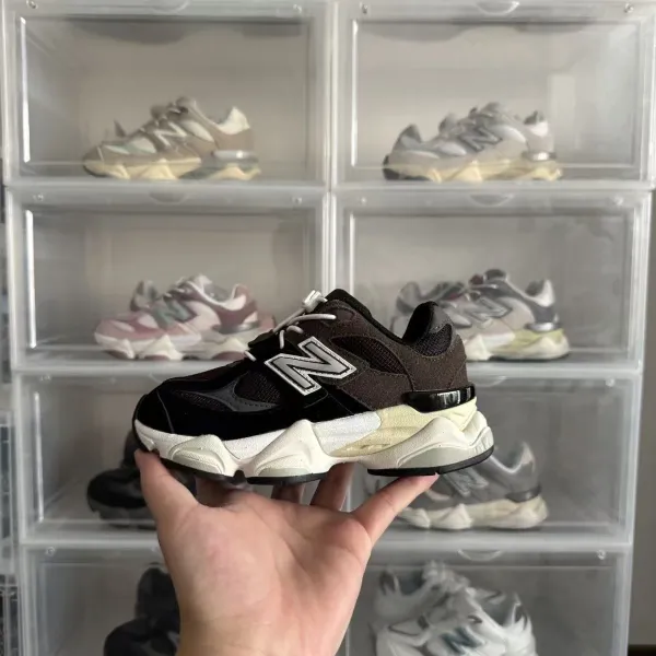 New Balance 9060 Black/Gray/Gold Chunky Sneakers - 7