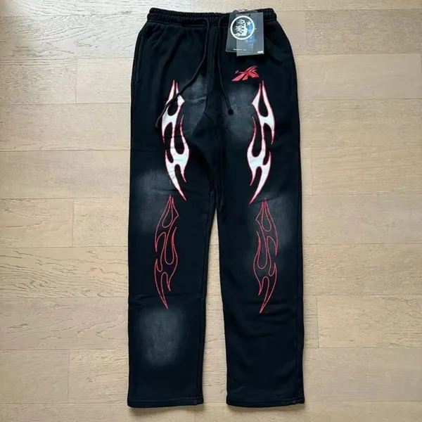 Hellstar Flame Print Orange Sweatpants - 13