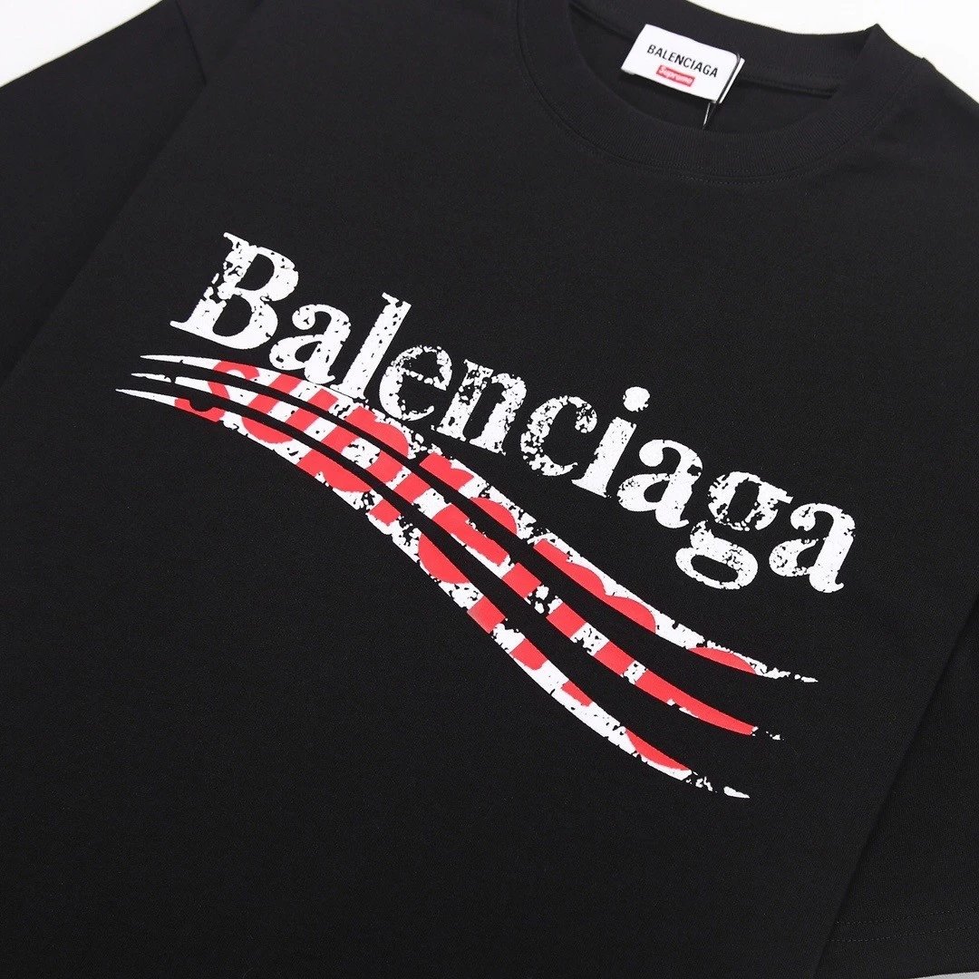 Balenciaga x Supreme Logo Print White T-Shirt - 16
