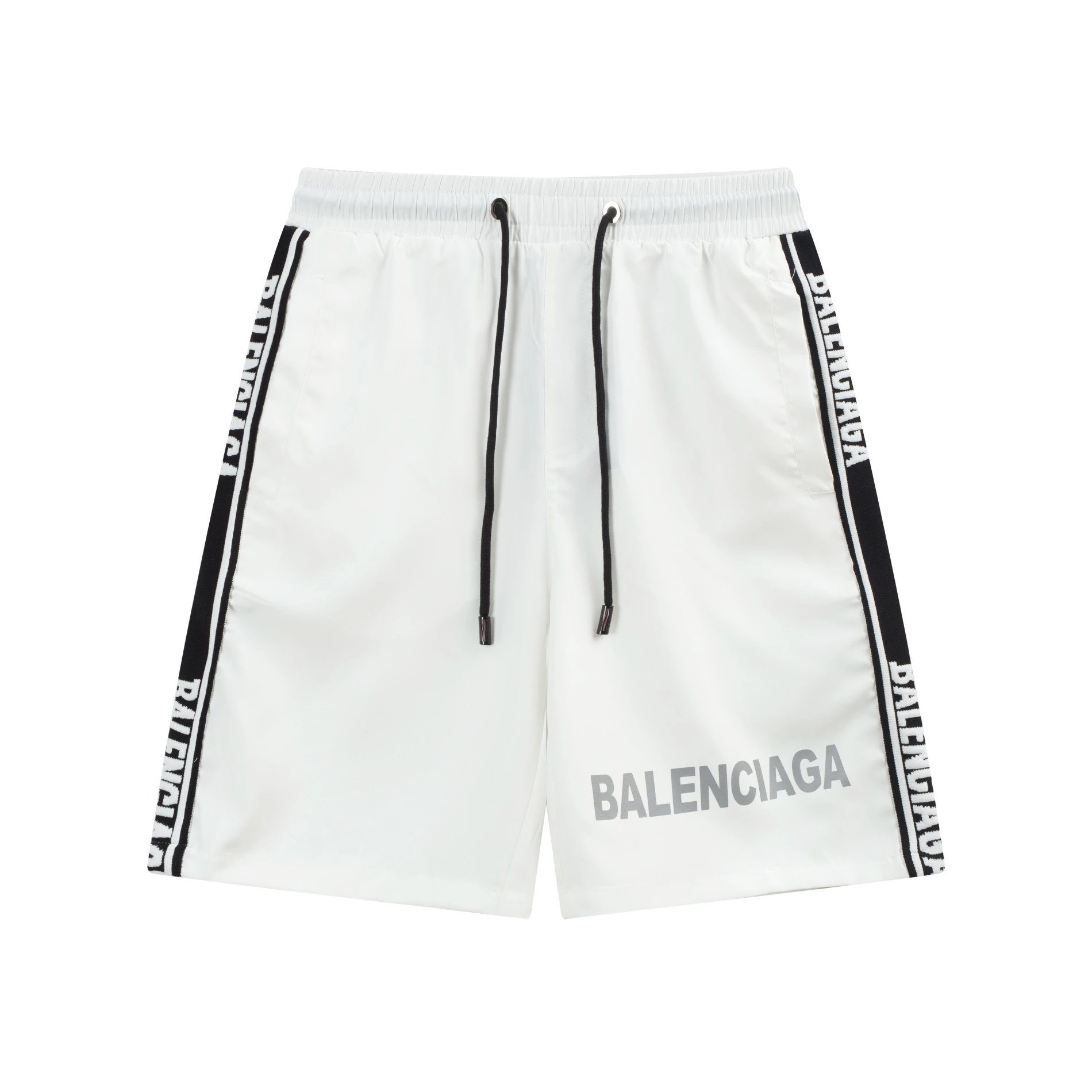 Balenciaga BB Logo Splatter-Print Shorts White - 54