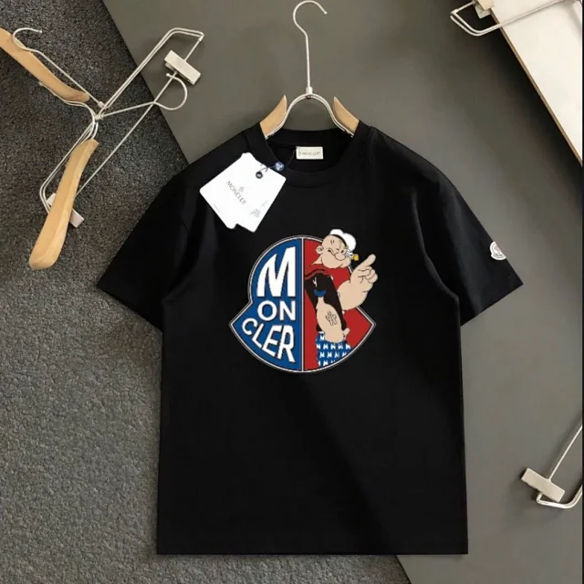 Moncler T-Shirts Short-Sleeve Logo-Print T-Shirt product detail image 7