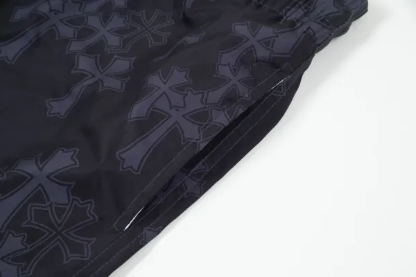 Chrome Hearts x Unknown Brand Cross-Embellished Black Shorts - 38