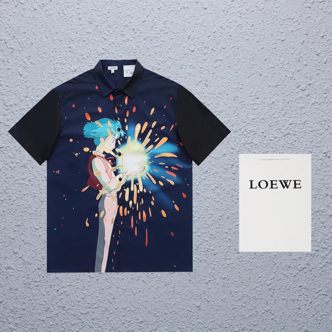 Loewe x Studio Ghibli Calcifer Print Short-Sleeve Shirt Black - 38