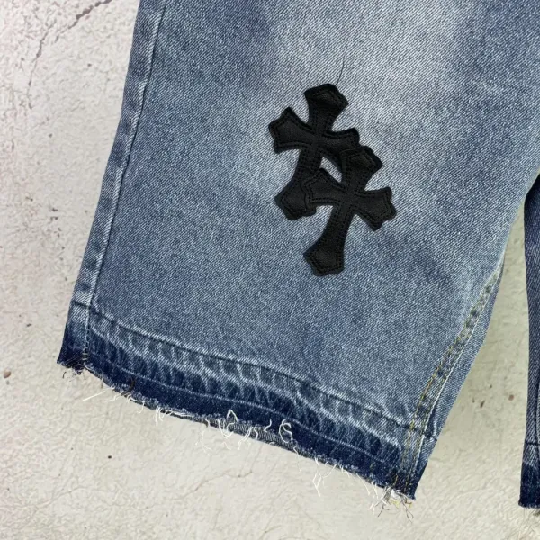 Chrome Hearts Cross-Embroidered Denim Shorts Blue - 12