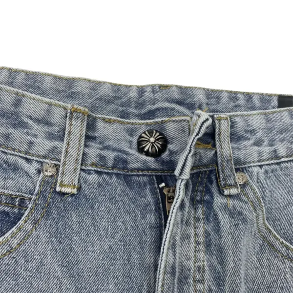 Chrome Hearts Cross-Embroidered Denim Shorts Blue - 17