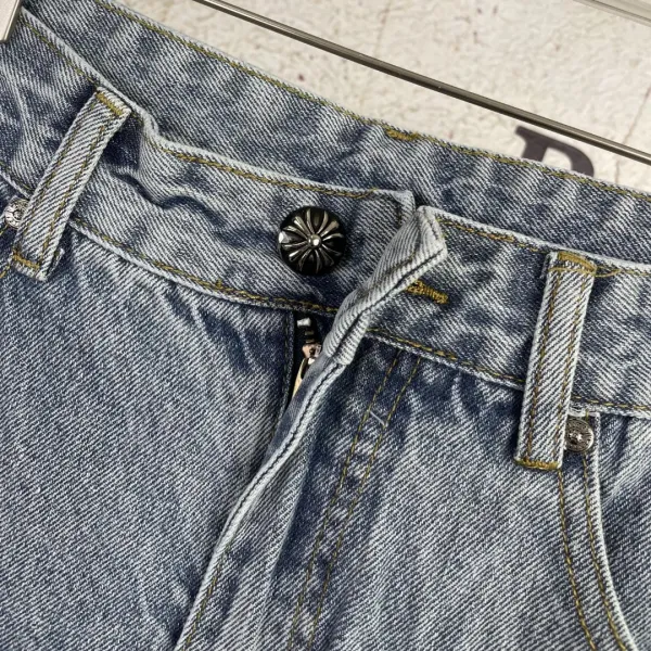 Chrome Hearts Cross-Embroidered Denim Shorts Blue - 23