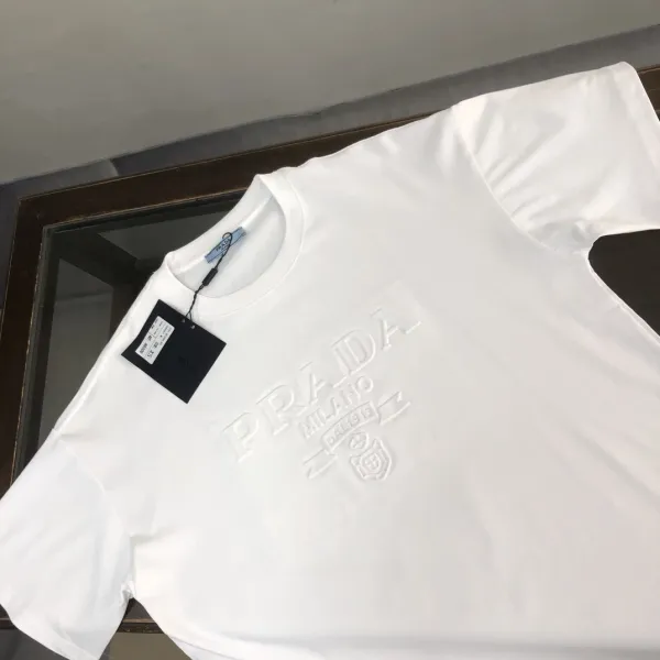 Prada Embossed Logo Beige T-Shirt - 13