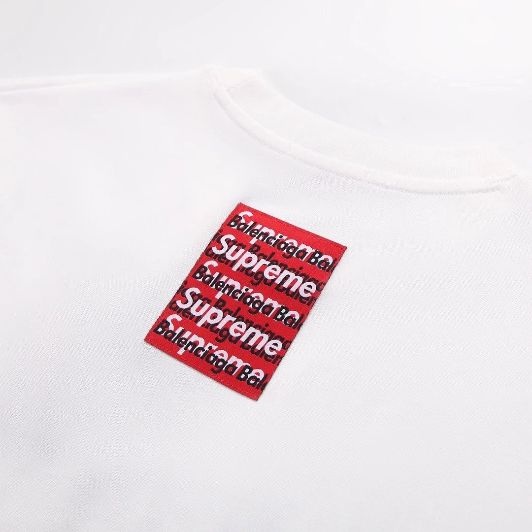 Balenciaga x Supreme Logo Print White T-Shirt - 13