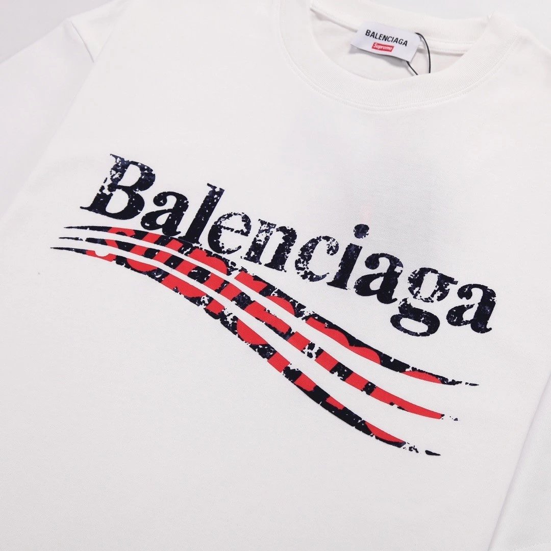 Balenciaga x Supreme Logo Print White T-Shirt - 12