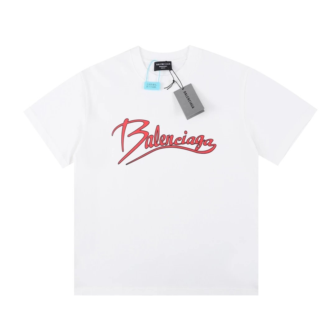 Balenciaga x Supreme Logo Print White T-Shirt - 36