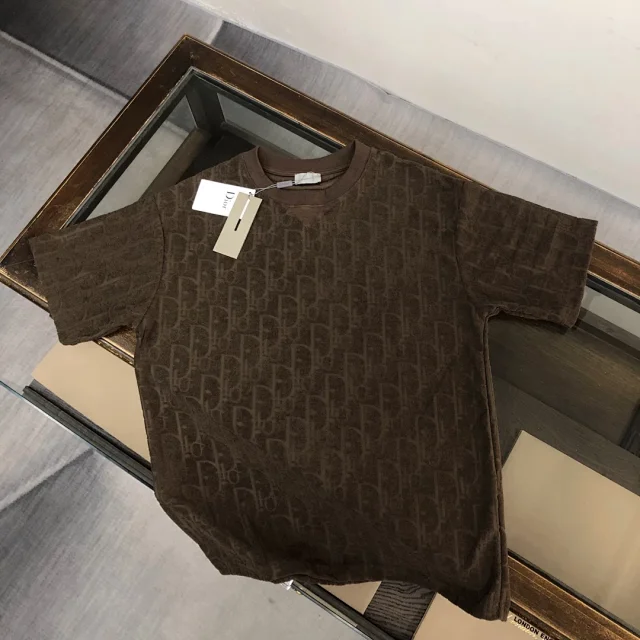 Dior T-Shirts Oblique-pattern crew-neck product detail image 17