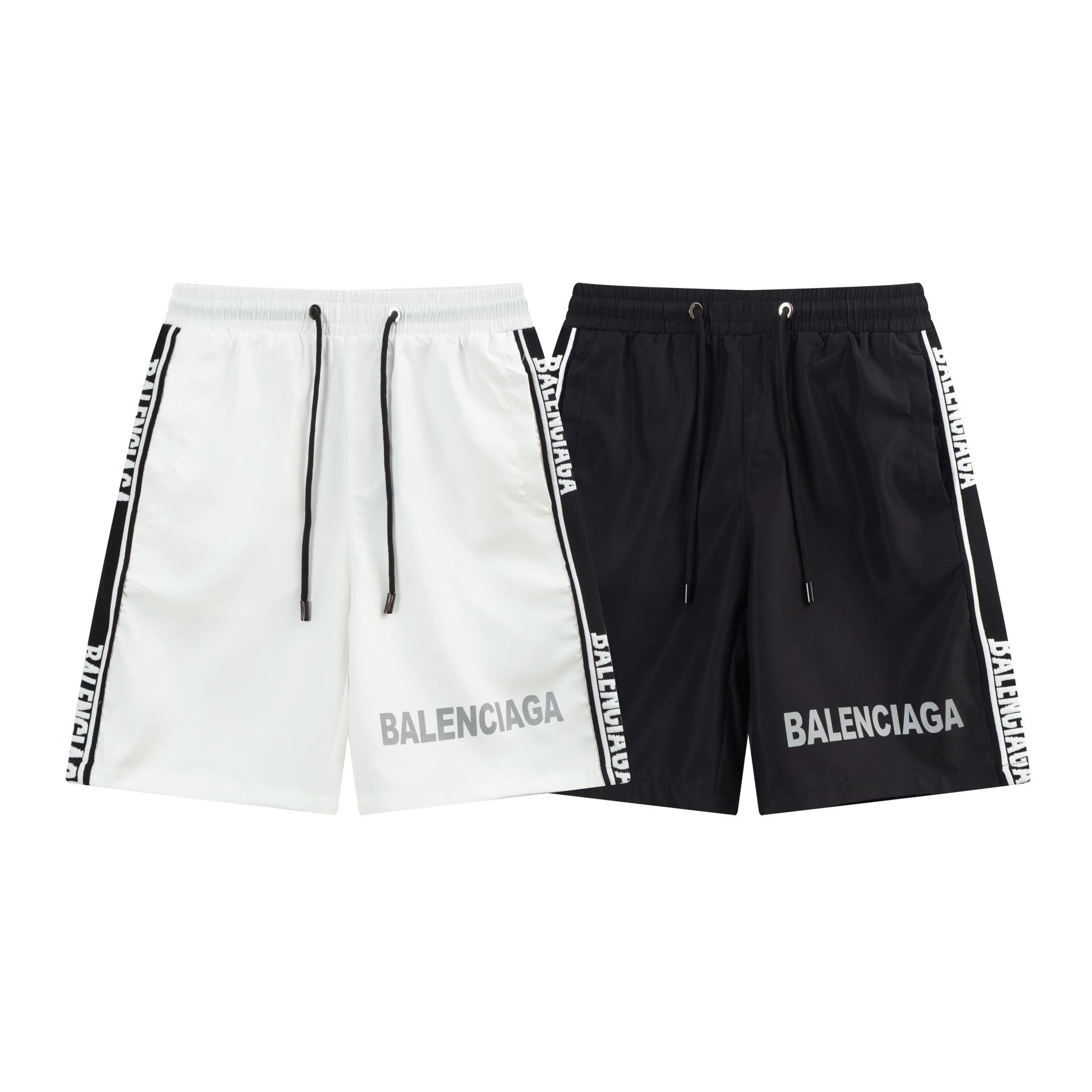 Balenciaga BB Logo Splatter-Print Shorts White - 62
