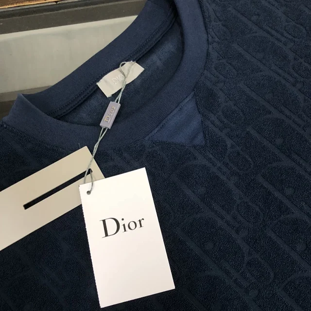 Dior T-Shirts Oblique-pattern crew-neck product detail image 11