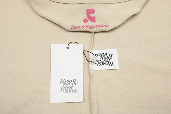 Rest & Recreation Logo Embroidered Pink T-Shirt - 55