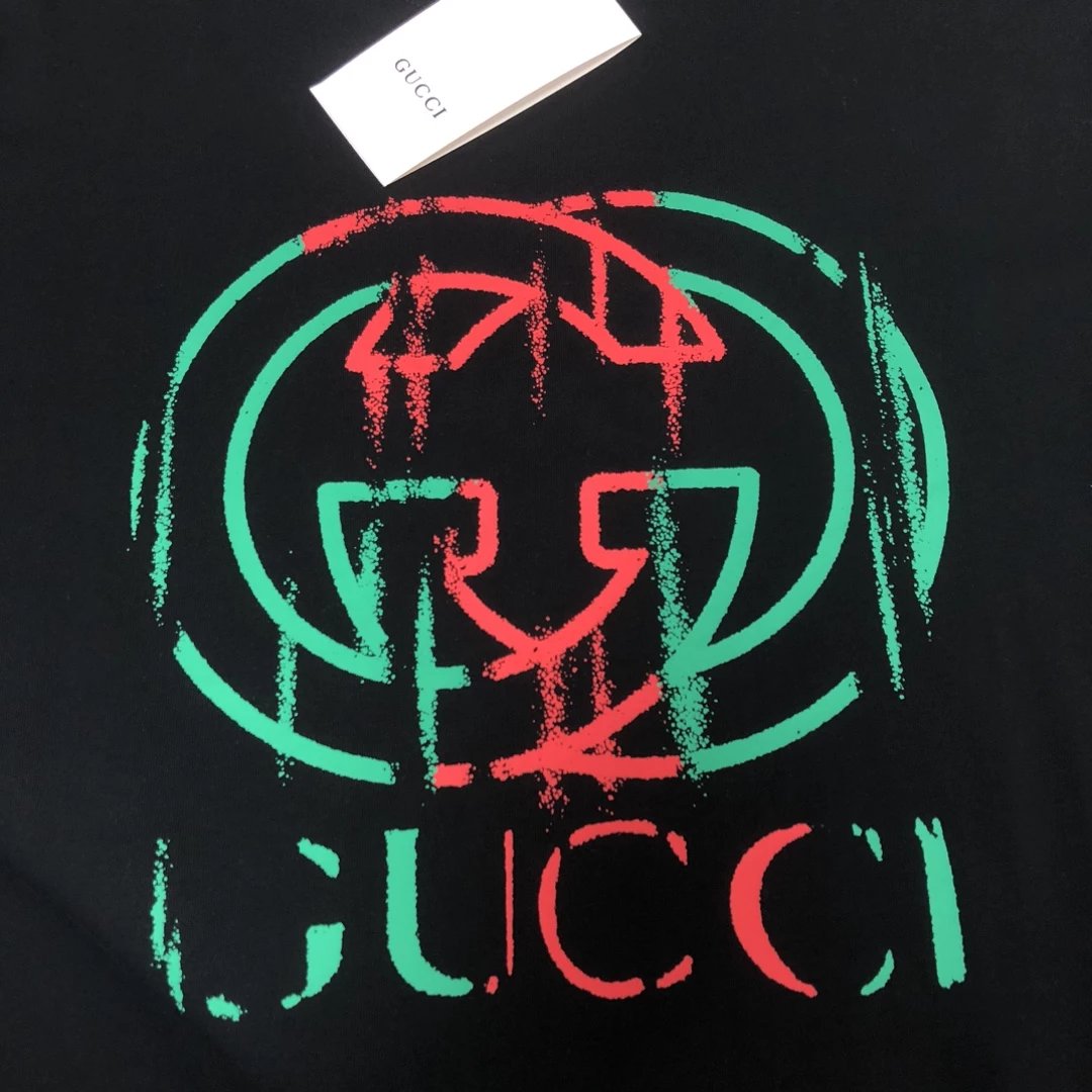 Gucci Interlocking G Circle Logo Black T-Shirt - 64
