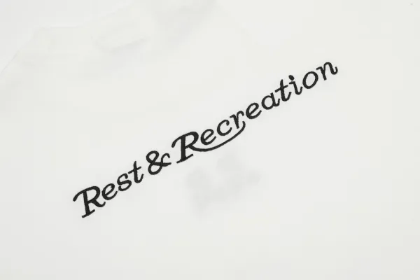 Rest & Recreation Logo Embroidered Pink T-Shirt - 35