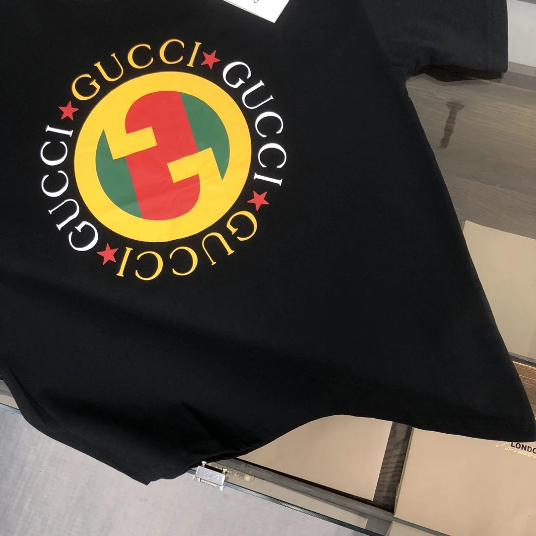 Gucci Interlocking G Circle Logo Black T-Shirt - 56