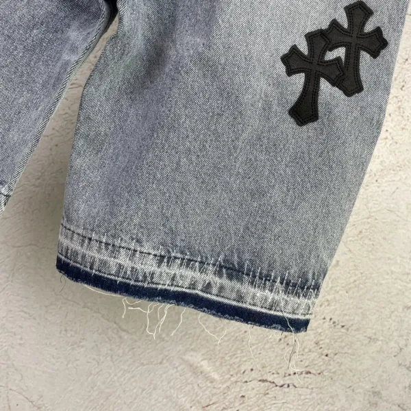 Chrome Hearts Cross-Embroidered Denim Shorts Blue - 28