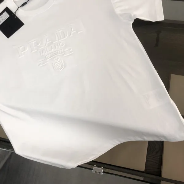 Prada Embossed Logo Beige T-Shirt - 17