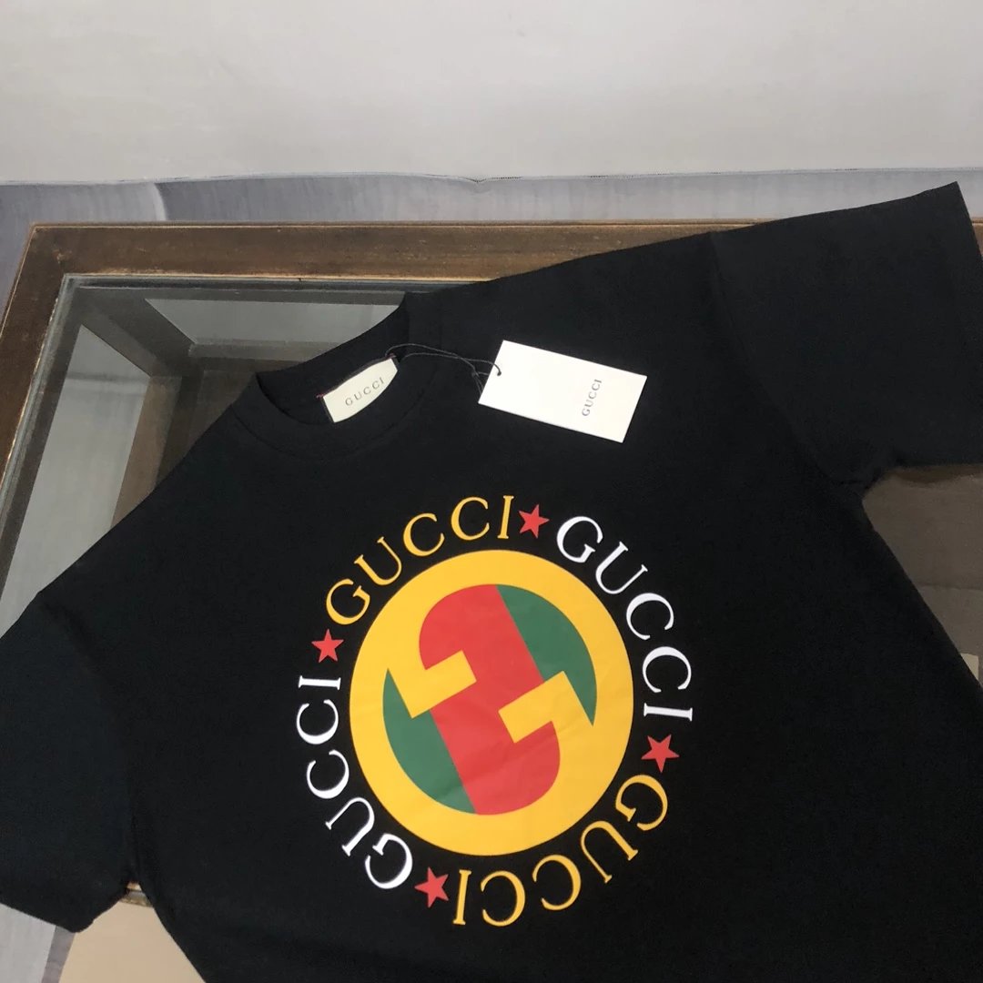 Gucci Interlocking G Circle Logo Black T-Shirt - 52