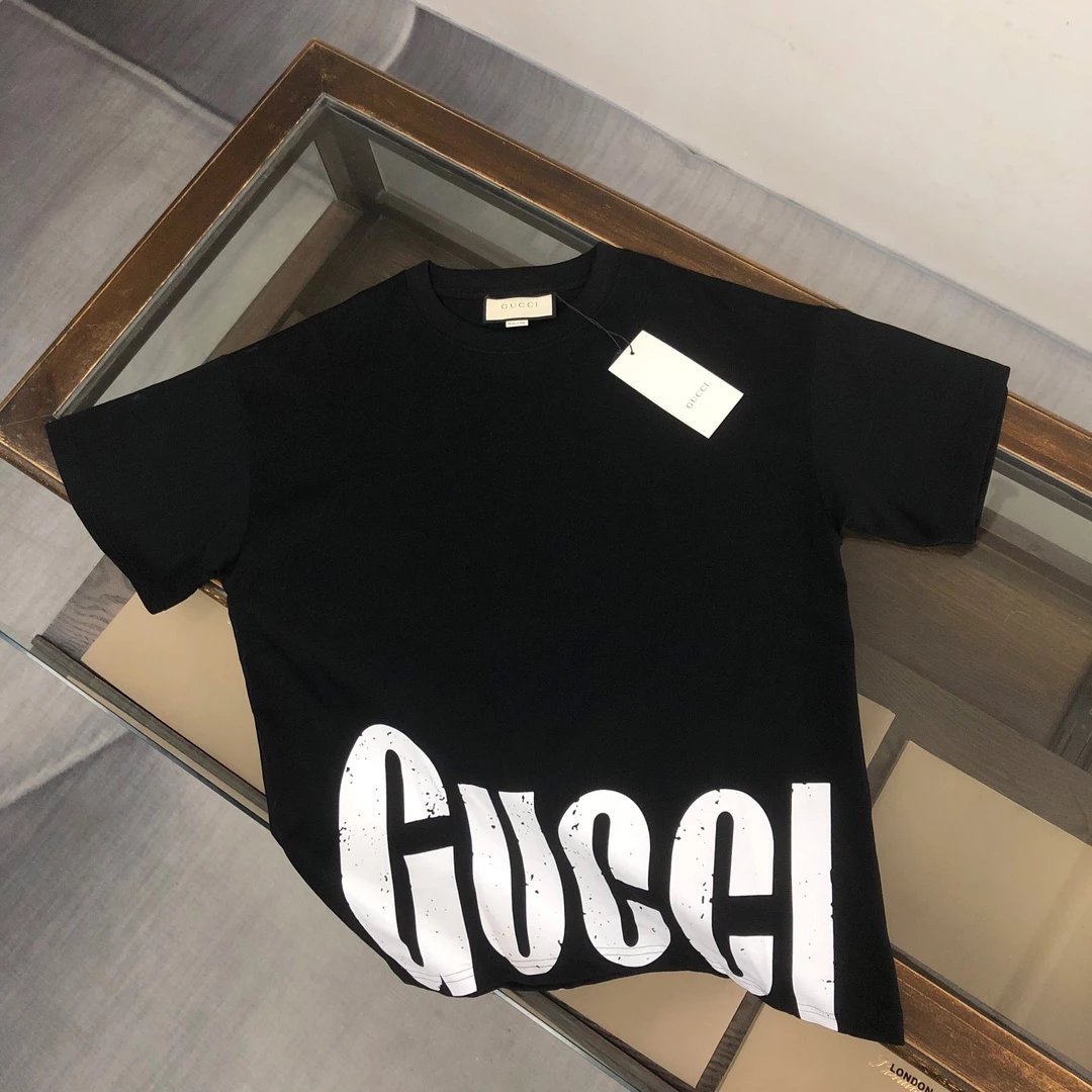 Gucci Interlocking G Circle Logo Black T-Shirt - 40