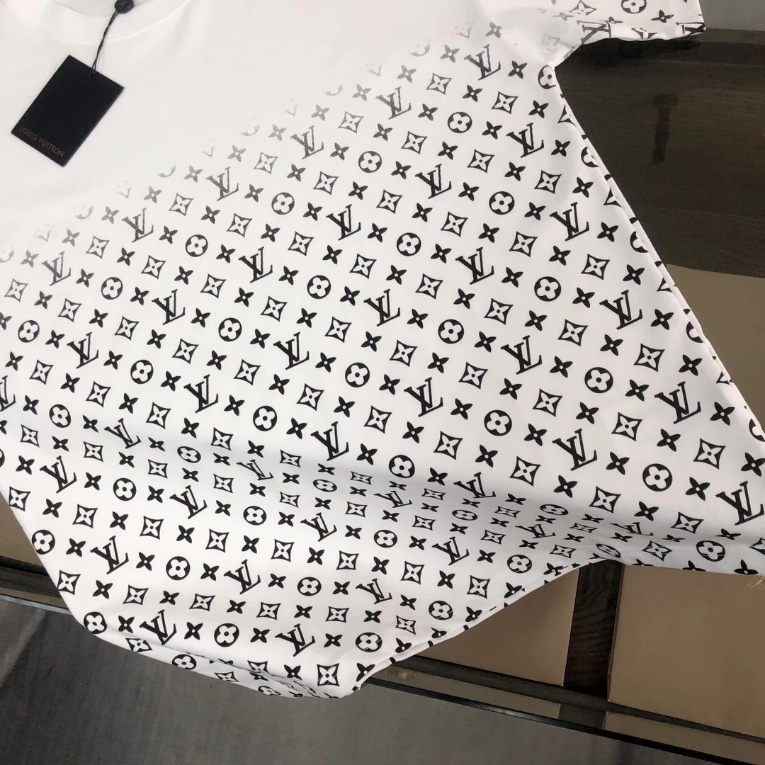 Louis Vuitton Monogram Gradient Print White T-Shirt - 36