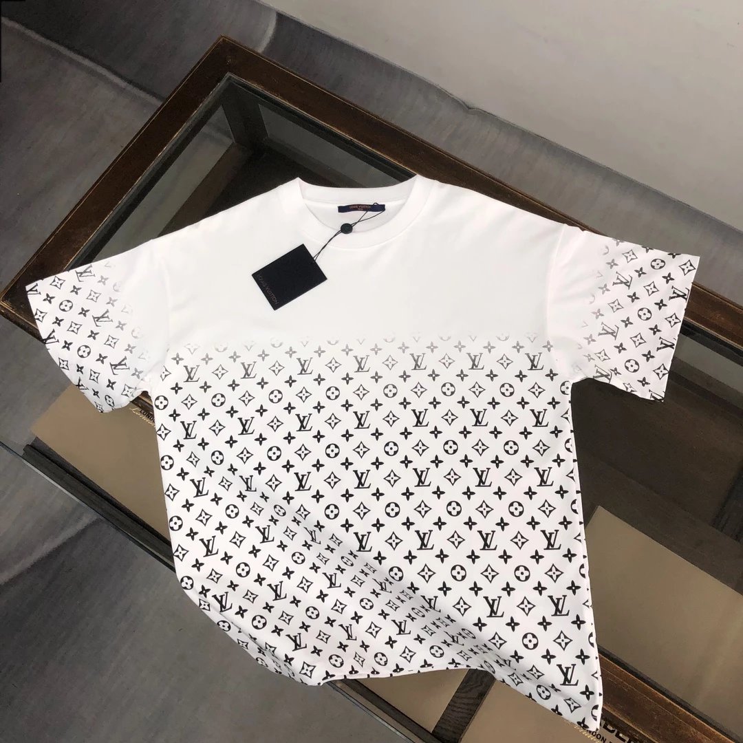 Louis Vuitton Monogram Gradient Print White T-Shirt - 41