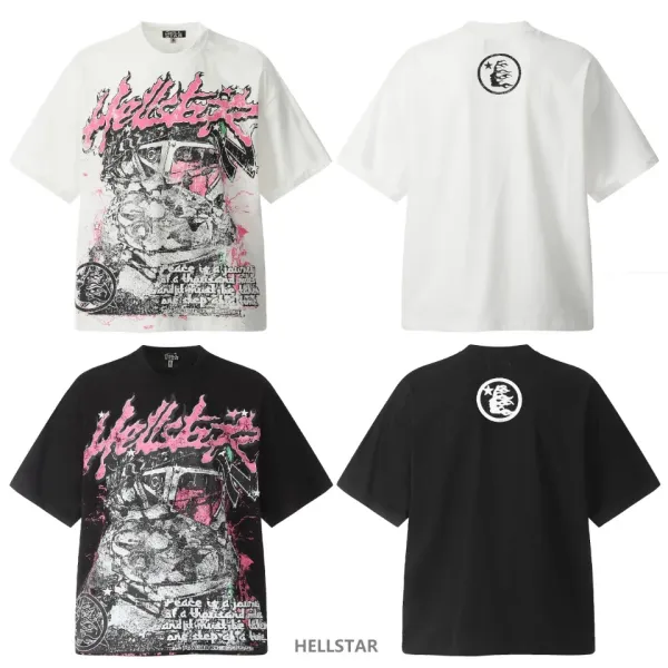 Hell Star Graphic Print Oversized T-Shirt White - 20