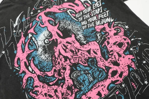 Hell Star Graphic Print Oversized T-Shirt White - 15