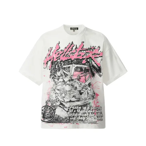 Hell Star Graphic Print Oversized T-Shirt White - 23