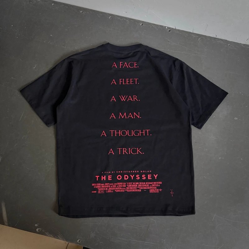 Travis Scott X 《奥德赛》印花T恤 尺码：S M L XL  颜色：黑色  7808