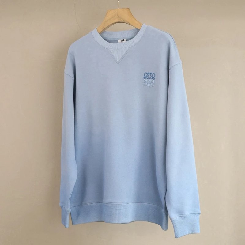 2026新款水洗渐变胸口小刺绣Anagram图案圆领卫衣  蓝色 米色 尺码S M L XL  3393