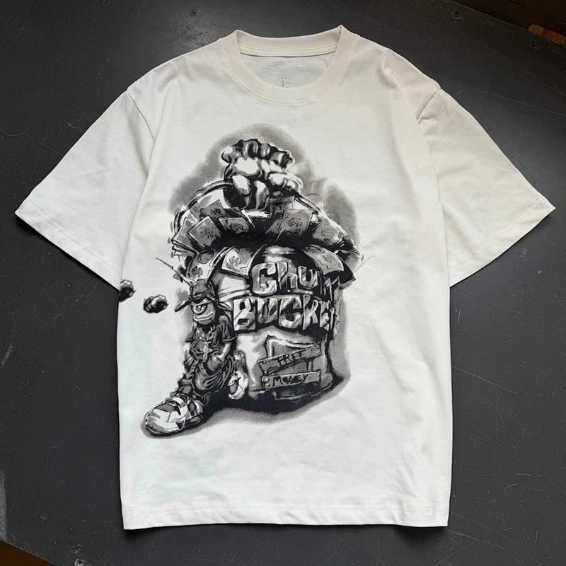 Travis Scott Cactus Jack × Chum Bucket 短袖T恤 尺码: S M L XL 颜色: 杏色 8108
