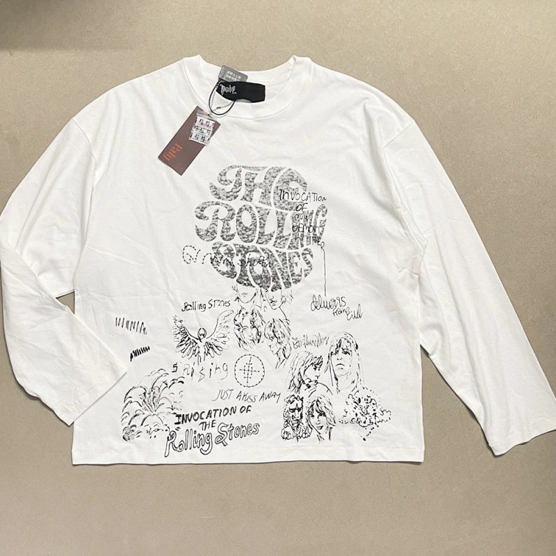 Paly Hollywood × The Rolling Stones 联名长袖T恤 颜色:米白 码数:S M L XL H2116