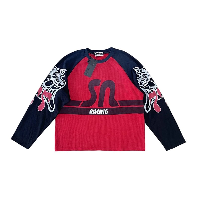 SATOSHI NAKAMOTO的SN Racing 赛车风上衣长袖T恤 颜色：湖蓝色 红色 码数：S M L XL  S2205