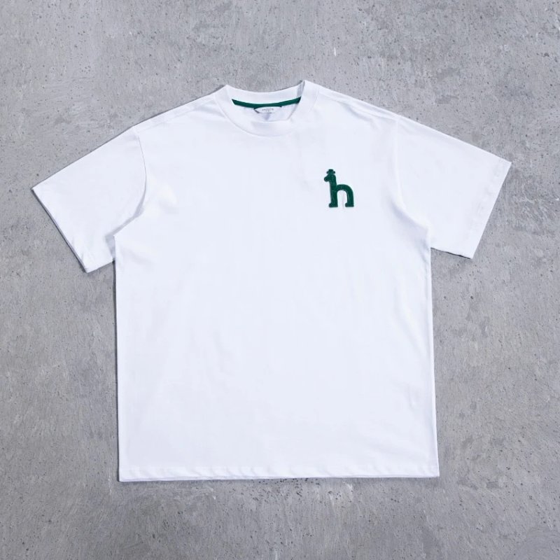 胸前大刺绣短袖   颜色：黑色 藏青色 麻灰色 白色  S-XL   3322