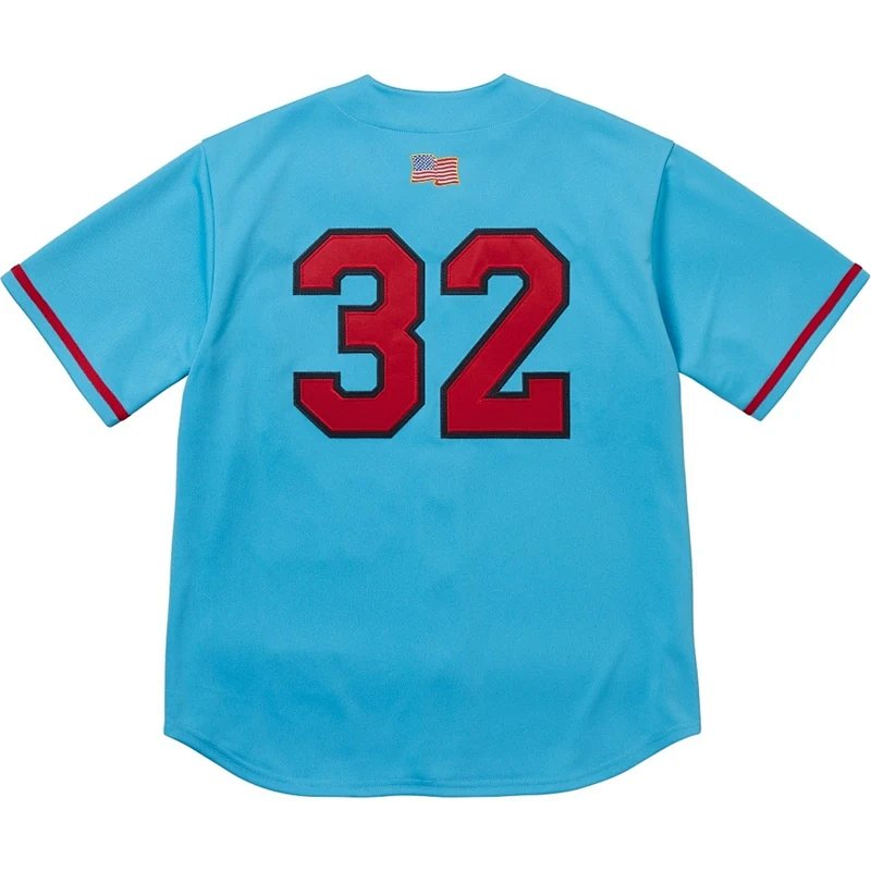 FW25 WEEK1 Swords Baseball Jersey 徽标贴片字母logo纽扣开合短袖棒球服 颜色：黑色，金色，蓝色 尺码：S-XL  CS06