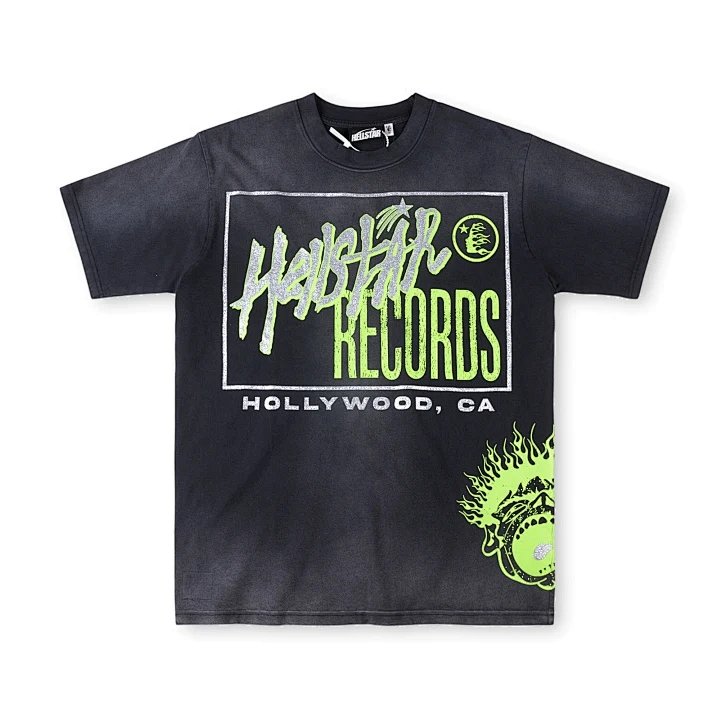 Hellstar Studios 欧美高街潮流闪片印花短T 黑色 S-XL HT23